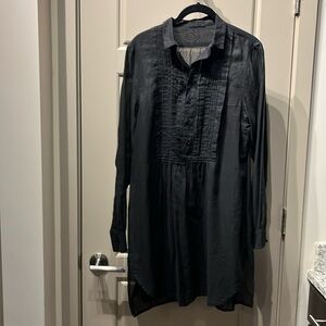CP Shades Cotton Tunic/Dress, Long Sleeve, Black, Size Small